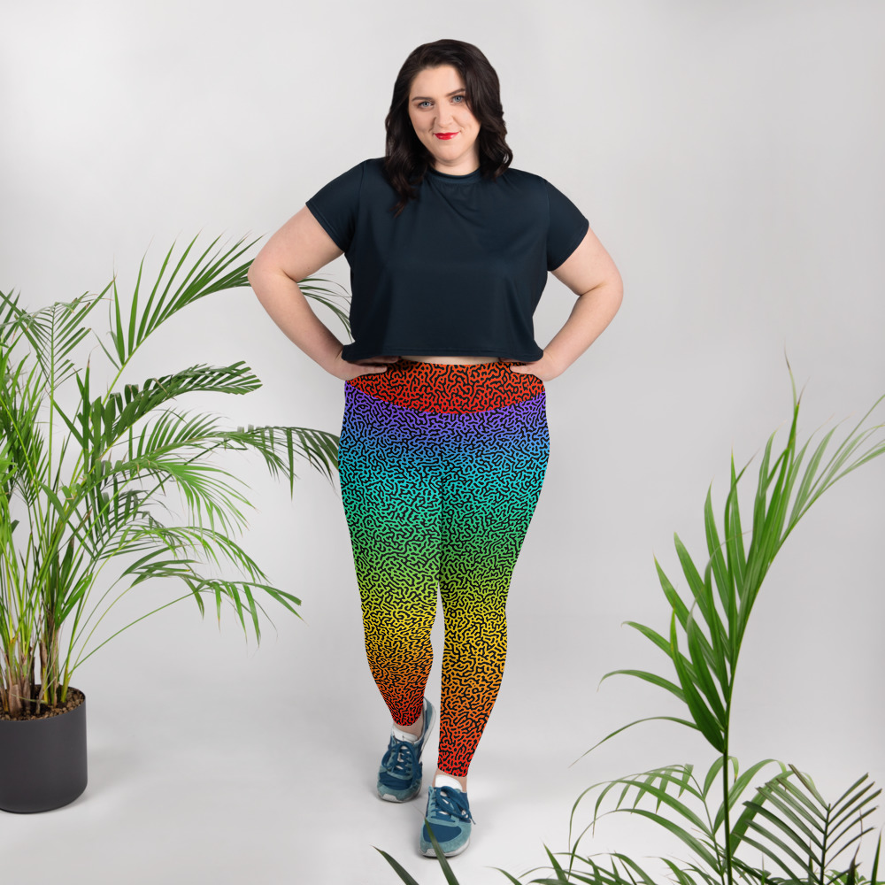 Rainbow Turing Print All-Over Print Plus Size Leggings – Rad Fatty Fashions  by Stacy Bias
