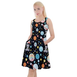 Take Up Space Knee Length Skater Dress with Pockets Plus Size